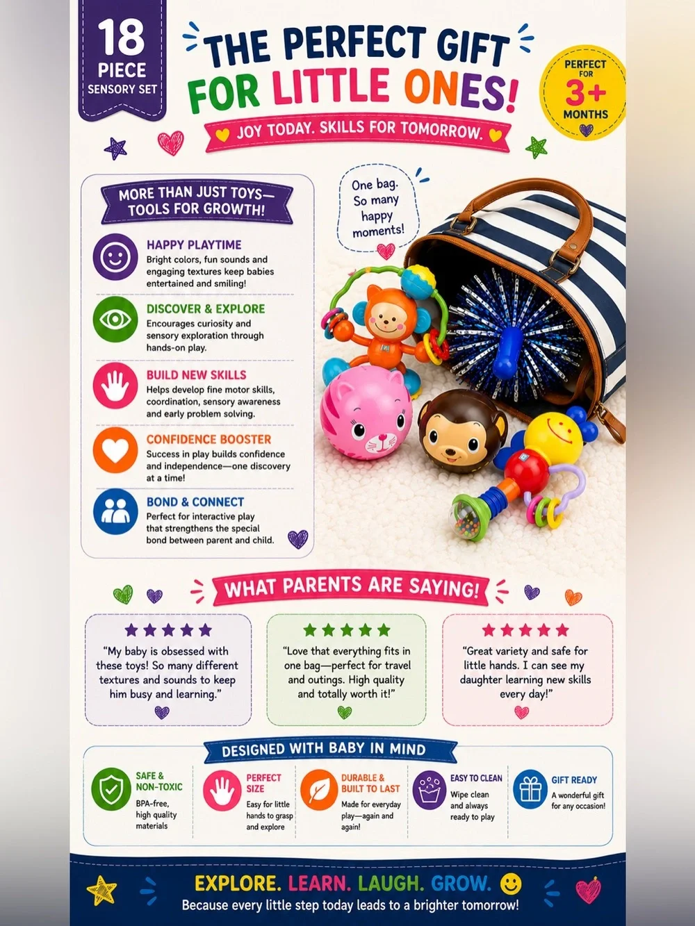 Happy Hands Baby Miscellaneous Toy Bag for Littles